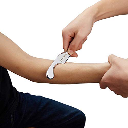 Image of STICKON Stainless Steel Gua Sha Scraping Massage Tool Set IASTM Tools Great Soft Tissue Mobilization Tool (P Shape)