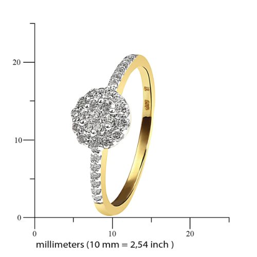 Goldmaid Anillo de Mujer de oro amarillo con Corte Brillante Redondo Diamante