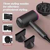 Flintronic 2000W Powerful Ionic Dryer, Hair Dryer with Diffuser & Concentrator, 2 Speed 3 Heat Settings, Fast Dry for Multi Women Man Hairstyles (3 Nozzles&3 Comb Included) - Image 3