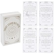78 Clear Text Pattern Tarot Cards, Classic Tarot Learning Deck Fortune Telling Game with Meanings on Them for Beginner