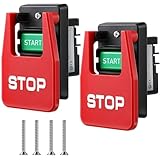 2PACK 120/230V Single Phase On/Off Switch, Efficient 120V 2HP Switch On Off, Safety Paddle Switches with Large Stop Sign Paddle Easy Contact for Fast Power for Table Saw, Woodworking Tools