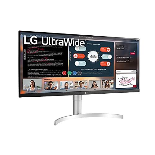 LG 34WN650 Monitor 34" UltraWide 21:9 LED IPS HDR 400, 2560x1080, AMD FreeSync 75Hz, Stereo 14W, HDMI (HDCP 2.2), Display Port 1.4, Audio uitgang, in hoogte verstelbaar, Flicker Sa. fe, wit - Afbeelding 4