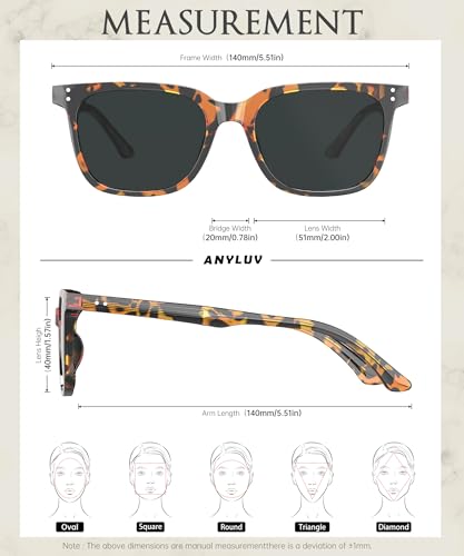 Image of ANYLUV Womens Sunglasses Polarized Sunglasses for Women, Trendy Woman Polarized Ultraviolet Protection Travel