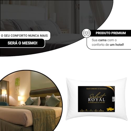 Kit 2 Travesseiros TRP Imports Select Royal Toque de Plumas Antialérgico Linha Hotel