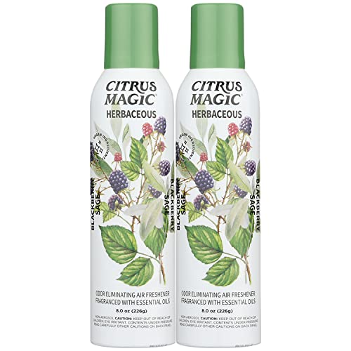 Citrus Magic Herbaceous Odor Eliminating Air Freshener Spray, Blackberry Sage, 8-Ounce, Pack of 2