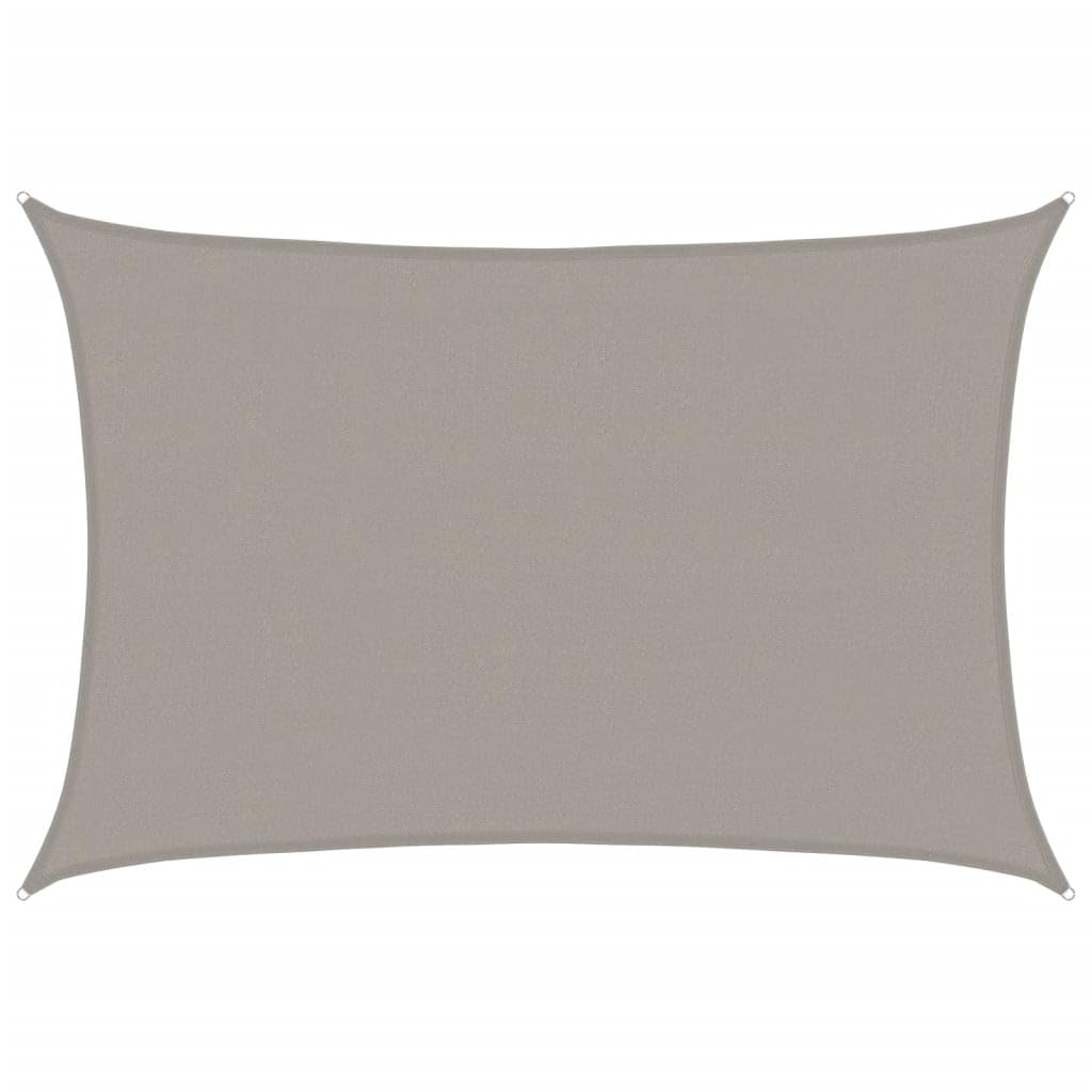 vidaXL Vela Parasole 160 g/m² Rettangolare Grigio Chiaro 4x5 m in HDPE, vela ombreggiante, ombra da patio, tettoia ombreggiante, vela da giardino