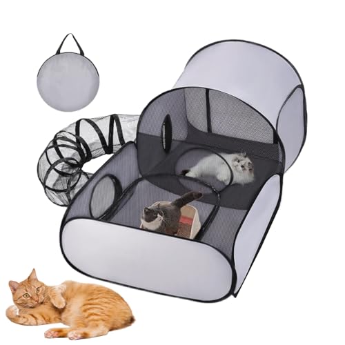 Recinto Per Animali Domestici Gabbia Per Gatto Esterno Recinzioni Per Gatti Da Esterno E Interno Tendas Portatile Con Tunnel, Portatile Gabbia Per Gatto Cucciolo Gattini