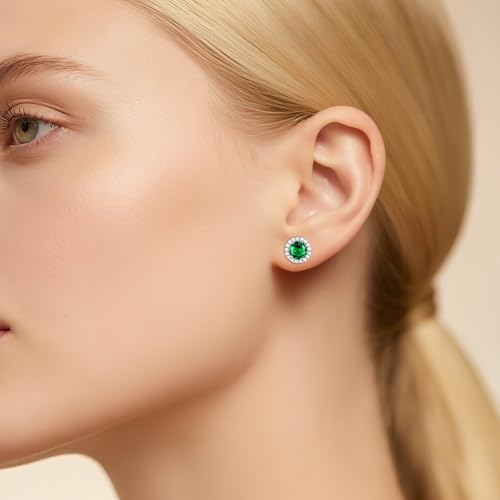 Boucles d'oreilles argent 925 avec pierre de naissance zircon, cadeau idéal - 3