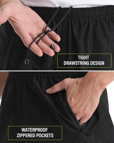 iCreek Men's Packable Rain Pants Waterproof Lightweight Over Pants Windproof Outdoor Pants for Fishing Golf Hiking3