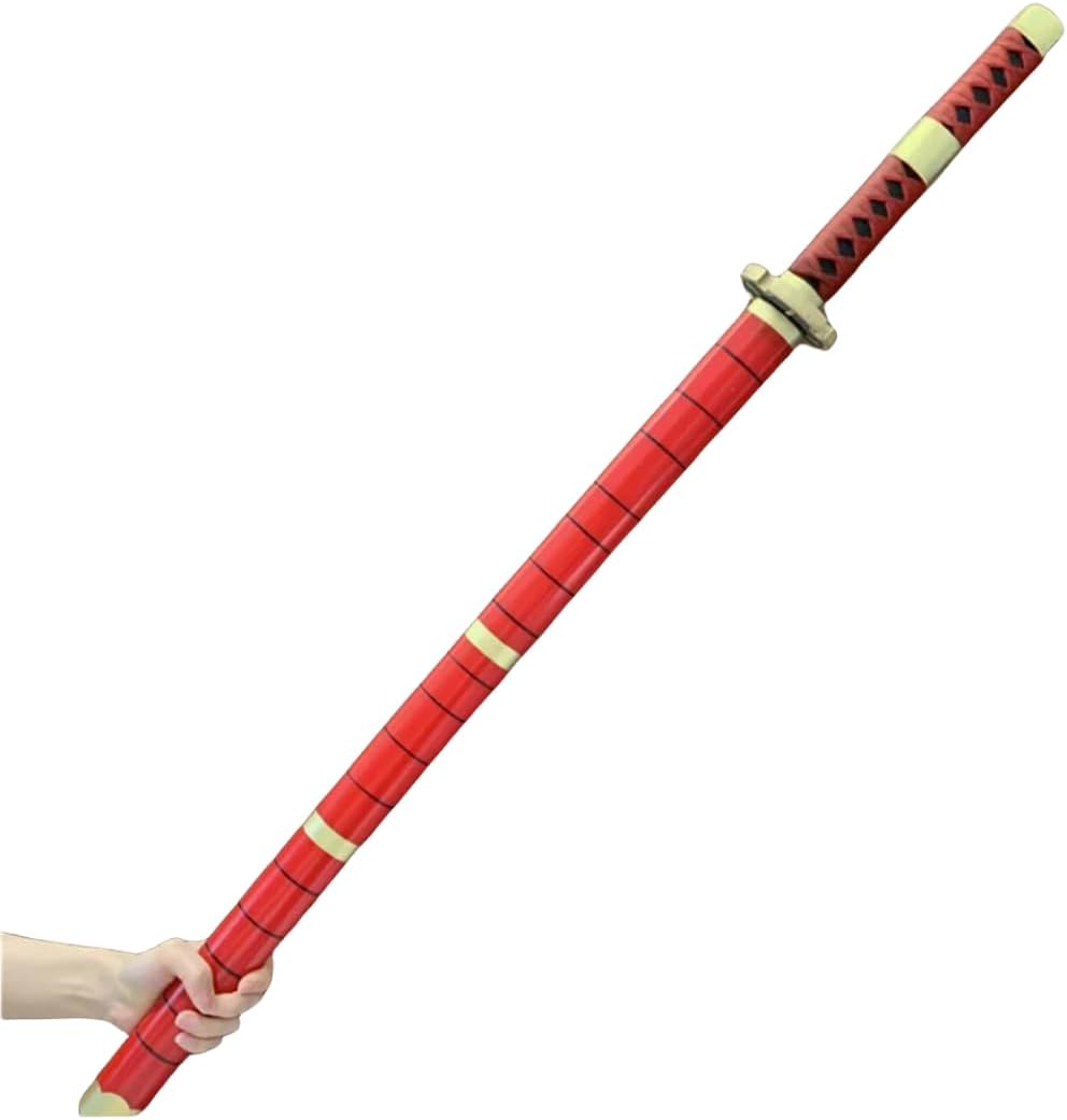 damdos Halloween Prop 40" Cosplay Sword for Saandaie Kitetsue Sword, Roronoa Zorore PU Foam Sword Qiu Shui Cosplay Swords Birthdays Gifts (Red)