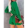 AlvaQ-Rompers-for-Women-Dressy-Spring-Summer-Tie-Knot-Front-Sexy-V-Neck-Jumpsuits AlvaQ Jumpsuits for Women Plus Size Spring Summer Tie Knot Front Sexy V Neck Brunch Outfits Date Night Outfit Green Romper Jumper Dress for Women Green Small