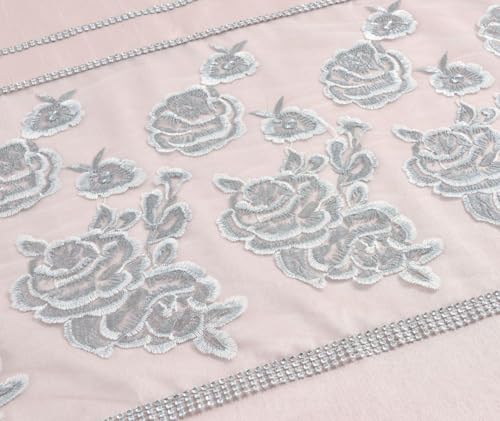 Kampala Hill Floral Embellished Duvet Cover Set Bedding Set With Pillowcases Pink Amara Super King