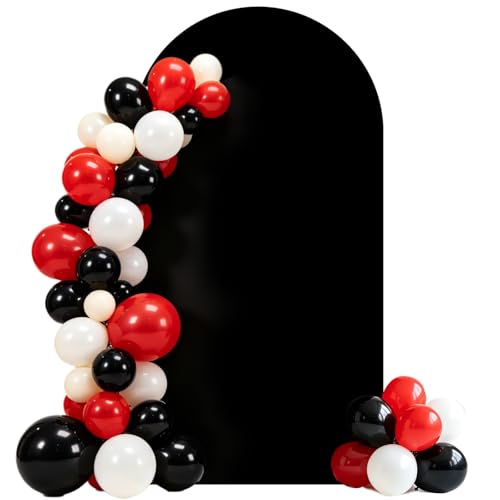 HECHN 7.2FT Black Arch Cover Stretchy Backdrop for Wedding