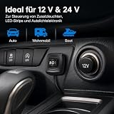 Powice 2 x przełącznik dźwigienkowy 12 V z samoprzylepną tylną stroną, 3 poziomy regulacji, 3 A, 12 V/24 V, przełącznik z kablem 75 cm, przełącznik dźwigienkowy 12 V do sterowania elektroniką