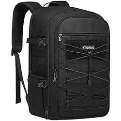 MOSISO Mochila para Cámara, DSLR/SLR/Mirrorless Foto 3 Capas Bolsa Táctica Cámara con Soporte Trípode&Apartado Portátil 15-16 Pulgadas&Correa Cuerda Elástica Compatible con Canon/Nikon/Sony, Negro