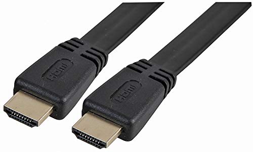 PROSIGNAL CDLHDFLAT‑01K - Premium High Speed 4K UHD HDMI Lead with Ethernet, Low Profile, 1 m, Black, 100 centimeters