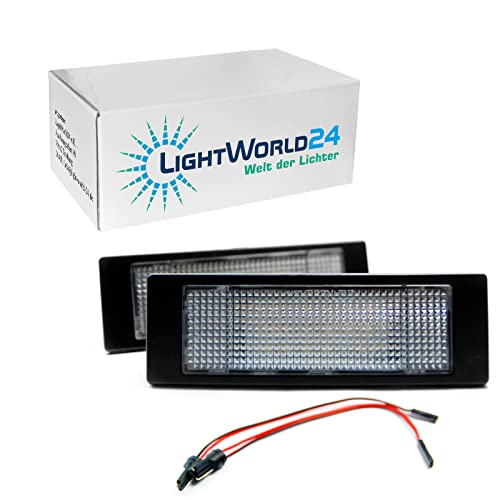 LIGHTWORLD24 iluminación LED para matrícula, bombillas LED SMD con CanBus sin error, 6000K, compatible con BMW E63 E64 E81 E87 E86 Mini R55 R60 R61, 2 unidades