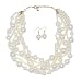 MeliMe Womens White Pearl Necklace Twisty Chunky Bib Pearl Chokers for Wedding Party