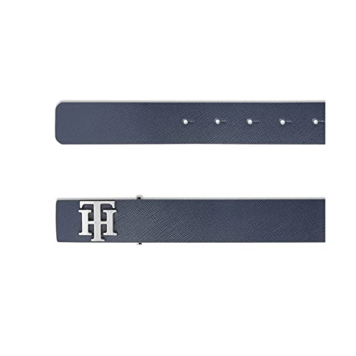 Image of Tommy Hilfiger Solid Leather Mens Formal Single Side Belt (NAVY, FRSZ)