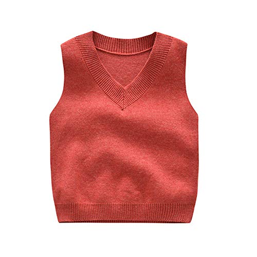 Image of PTPUKE Baby Boys Girls V Neck Comfort Knitted Sleeveless Pullover Sweater Vest
