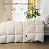 Feather Down Fiber Comforter King Size,Premium Ultra-Soft Breathable Comforter High Fill Power White Duvet Insert,All Season Hotel Luxury Bedding Comforters 8 Corner & Center Loops,Baffle Box Design