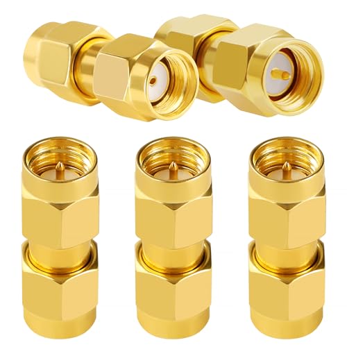 Image of KUOQIY 5 PCS SMA Male to RP-SMA Male Plug Connector, RF Antenna Adapter, for 2G/3G/4G LTE Antenna, Router