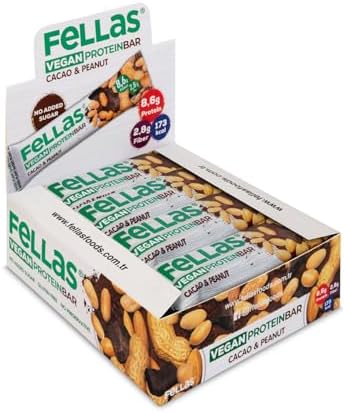Fellas Vegan Protein Bar – Yer Fıstığı ve Kakaolu 40g x 12 Adet