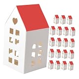 Vaguelly 20 Piezas Cajas de Dulces Navideñas Blanco con Forma de Casa para Fiestas y Bodas como Envoltorios de y Decoración Festiva