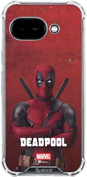 Skinit Clear Phone Case Compatible with Google Pixel 9a - Officially Licensed Marvel Deadpool Legacy Deadpool Red Poster Design
