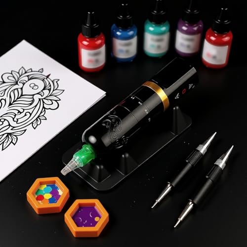 Image of MAYCREATE 5-Pack Tattoo Machine Holder, Pen Stand, Silicone, 12.9x6cm | Keeps Work Surfaces Tidy, Reduces Tool Clutter, Silicone Build, Compact Desk Storage
