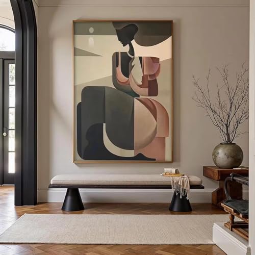 Tableau abstrait de femme 80x120cm sans cadre grand format