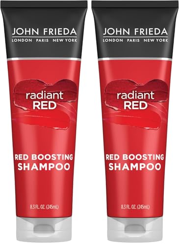 John Frieda Radiant Red, Boosting Shampoo, Enhances and Protects Red Tones with Pomegranate Extract and Vitamin E for Natural or Color-Treated Red Hair, 8.3 Oz (Pack of 2)