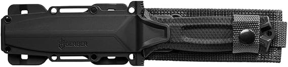 Custom Engraved Gerber Strongarm Black Plain Edge Fixed Blade Knife