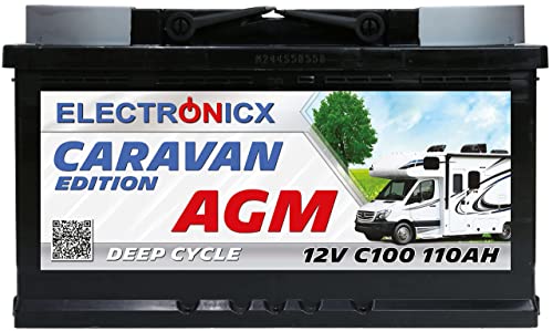 AGM Batterie 110Ah 12V für Wohnwagen und Camping