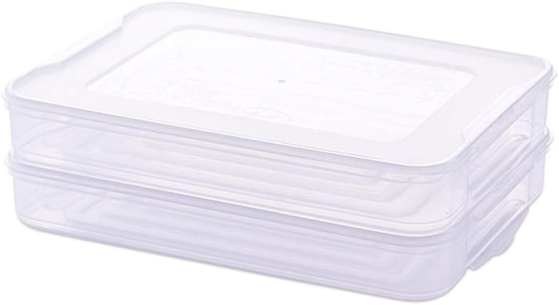 Egg Tray, with Lid Storage Keep Fresh Box for Refrigerator Duck Hen Poultry Egg (Color : Green) (White)