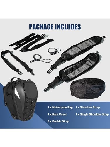 Mochila para casco de motocicleta impermeable y expandible con malla elástica 3
