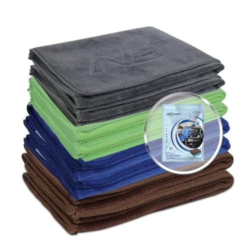 Image of Neodrift '400 GSM' Microfiber Cloth (Size - 40X40 Cm)(Set of 8 PC)(Colour - Mix)(Ultra Soft Cleaning Cloth for Car, Bike - Polishing, Detailing, Highly Absorbent)