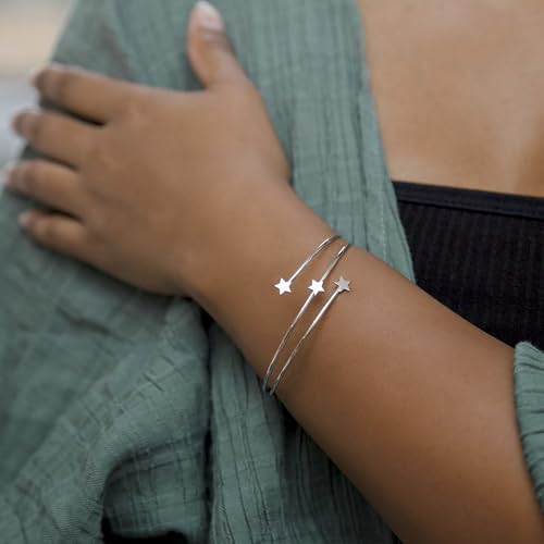 Bracelet jonc argent sterling 3 rangs résistant qui ne ternit pas
