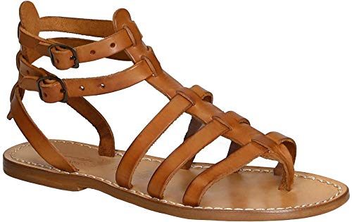 Gianluca - L'artigiano del cuoio Flat gladiator sandals for women