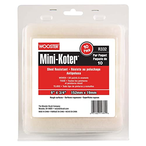 Rouleau de peinture tissé Wooster R332-6 Mini-Koter lot de 10 pièces rouge 1,9 cm