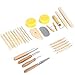 Blisstime Set of 62 Clay Tools,Pottery Sculpting Tool and Supplies, Wooden Handle and Metal Head Pottery Carving Tool Kit