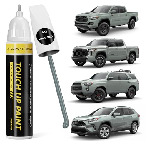 Pholeon ((6X3) Lunar Rock) Touch Up Paint for Toyota, Car Paint Scratch Repair Kit, 2 in 1 Premium Scratch Remover Pen with Exact Color-Matched