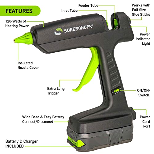Hybrid-120Kit 120 Watt Corded/18 Volt Cordless Hybrid Full Size Hot Glue Gun - Battery & Charger Included #TOP2