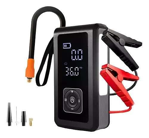 Carregador de Bateria Portátil 3 em 1 – Auxiliar de Partida para Carro e Moto, Compressor de Ar para