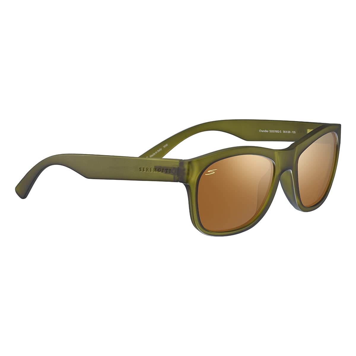 Serengeti Unisex Green Sunglasses, One Size, Mirrored Polarized Rectangle Sunglasses
