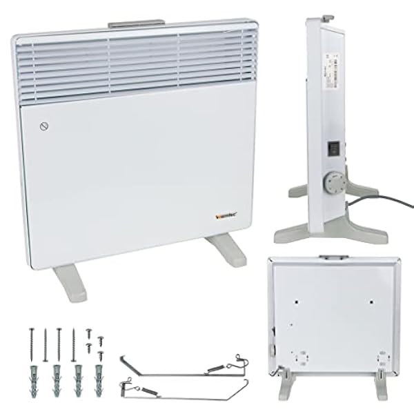 Convettore da parete WARMTEC EWX 1000W, 490 x 450 x 80 mm