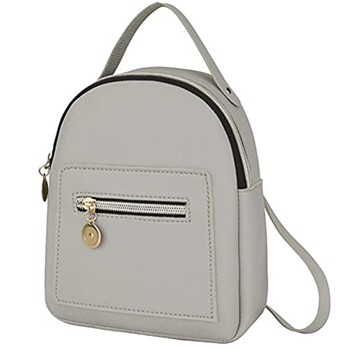 GOTOTOP Women Backpack, PU Leather Casual Daypack, Mini Size, Gray, with Zippered Pockets for Travel and Daily Use by GOTOTOP - Used condition - US$8.43