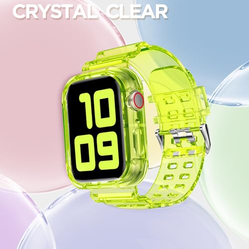 DABAOZA Compatible for Clear Apple Watch Band 45mm 44mm Neon Yellow by DABAOZA - Used condition - Image 4