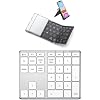 iClever Folding Bluetooth Keyboard, Sync Up to 3 Devices, Metal Build, USB-C Recharge, Portable Foldable Keyboard with Stand Holder for iPad, iPhone, Smartphone, Laptop and Tablet