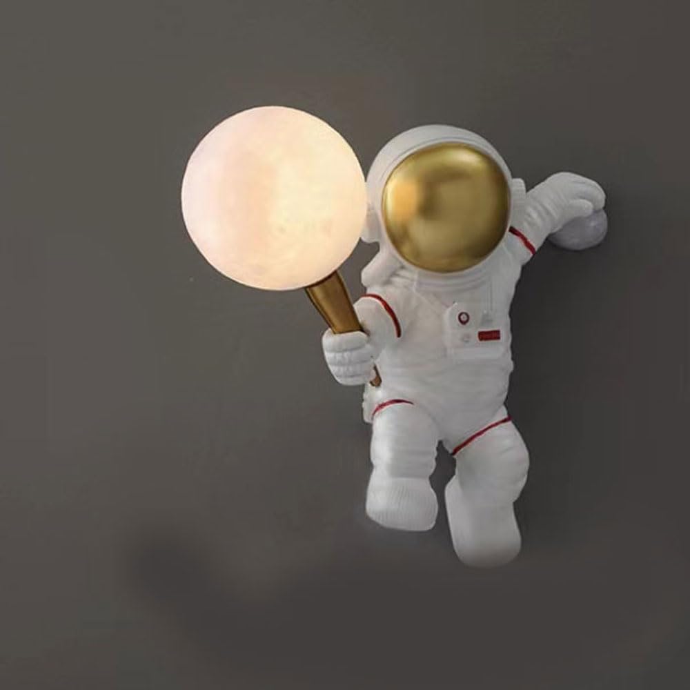 Lampa ścienna z nadrukiem 3D astronauta księżycowego, nowoczesne oświetlenie ścienne z księżycem do pokoju dziecięcego, dekoracyjna lampka nocna do pokoju dziecięcego.